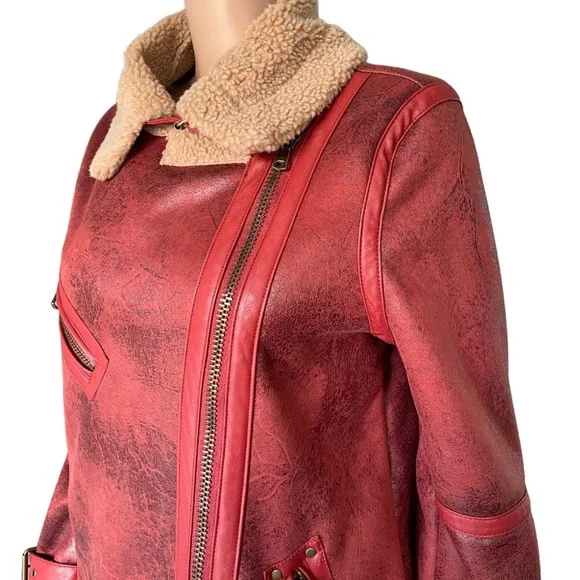 NEW Urban Outfitters Oversized Faux Leather Aviator Jacket